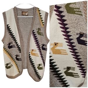 Everything Alpaca Knit Vest Southwestern Sweater Vest Bird